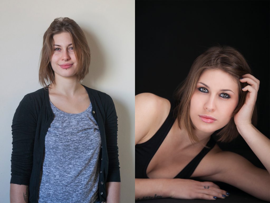Before and after total make over photo shoot by Ami Elsius